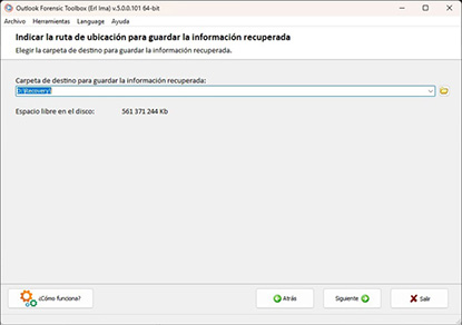 Seleccionar una carpeta para guardar datos