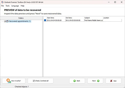Forensic analysis of the file