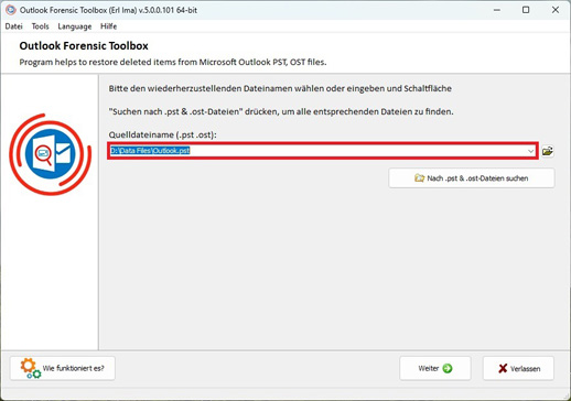 finden und wiederherstellen von versteckten daten aus outlook
