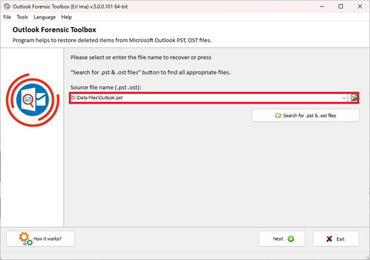 find and recover hidden data from outlook