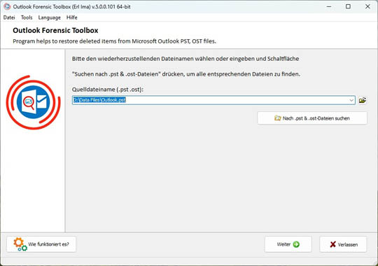 forensische analyse von ms outlook-datenspeichern