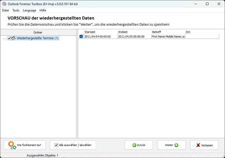 Forensische Analyse der Datei