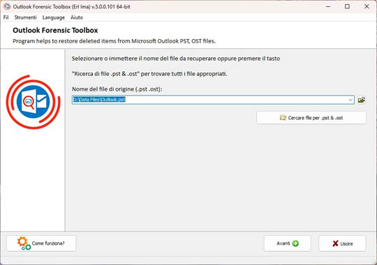 analisi forense degli archivi di dati di ms outlook