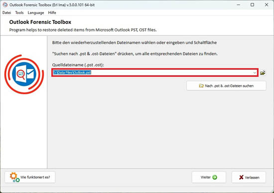 finden und wiederherstellen von versteckten daten aus outlook